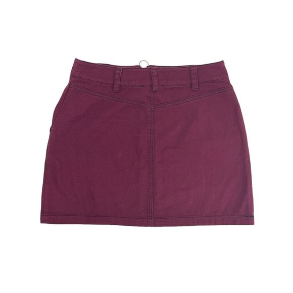 Maroon Zip Up Mini Skirt Forever 21 Mini Skirt Size M - Picture 2 of 6